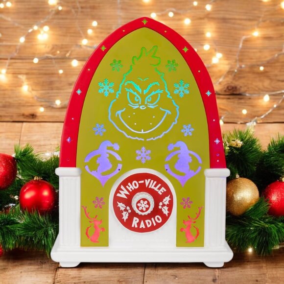 Grinch Radio Musical Jukebox Grinch Phrases Color-changing Lights Up Christmas - Picture 1 of 6